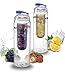 Basily Elite Infuser Water Bottle - 28 ounce - Made with Commercial Grade Tritan - PLUS Recipe Ebook INCLUDED (Blue), Blue