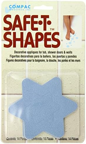 Compac Industries Safe-T-Shaped Bath-Tub Mat, Blue Star, Large