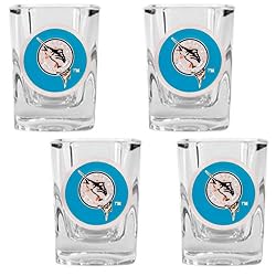 Florida Marlins MLB 4pc Square Shot Glass Set by Great American Products