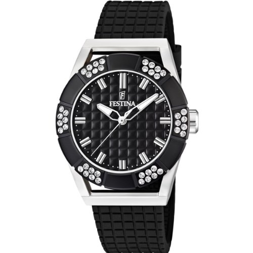 Festina Women's Dream F16563/3 Black Rubber Quartz Watch with Black Dial