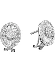 1.60ctw Diamond Flower Earrings 14K White Gold
