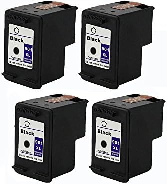 Generic Remanufactured Ink Cartridges Replacement for HP 901XL CC654AN (4 Black, 4-Pack)