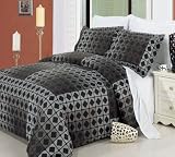 King Cal King Duvet Cover Set 100% Egyptian Cotton 3 Piece Set - Ash
