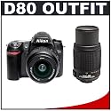 Nikon D80 Digital SLR Camera with 18-55mm f/3.5-5.6G ED II AF-S DX Lens and Nikon AF-S 55-200mm f/4-5.6G ED DX VR Zoom-Nikkor Lens