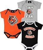 Cincinnati Bengals Infant Team Color 3 Piece Foldover Neck Creeper Set