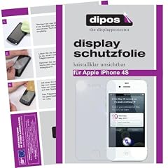 4x DIPOS Iphone 4 / 4S Displayschutzfolie kristallklar, kratzfest, blasenfrei, je 2x f�r die Vorder- UND R�ckseite, MADE IN GERMANY Folie Displayschutz