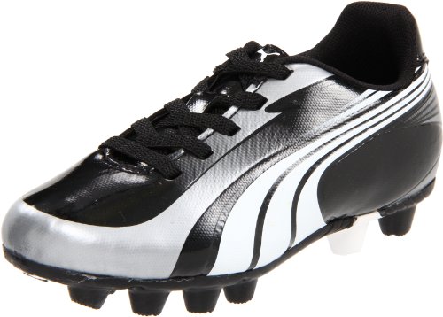 Puma Excitemo R HG Soccer Cleat (Little Kid/Big Kid),Black/White/Puma Silver,3.5 M US Big Kid Puma Excitemo R HG Soccer Cleat (Little Kid/Big Kid),Black/White/Puma Silver,3.5 M US Big Kid