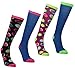 (Pack of 4) Women's Tall Colorful and Patterned Novelty Knee High Socks