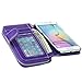 Galaxy S6 EDGE case, E LV Samsung Galaxy S6 EDGE Case Cover - PU Leather Flip Folio Wallet PURSE Case Cover for Samsung Galaxy S6 EDGE - [PURPLE]