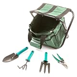 Folding Garden Seat with Matching 4 Piece Tool Set