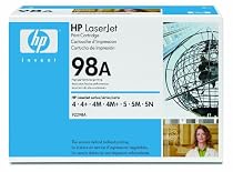 Original HP LaserJet 98A Black Print Cartridge in Retail Packaging