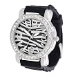 Geneva Platinum CZ Accented Silicon Watch