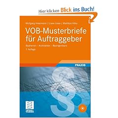 VOB-Musterbriefe f�r Auftraggeber: Bauherren - Architekten - Bauingenieure