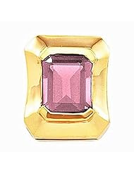 10K Yellow Gold Emerald Cut Pink Tourmaline Pendant -- LIFETIME WARRANTY