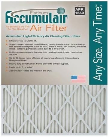 AccumulairPlatinum 20x30x1 (19.5x29.5) MERV 11 Air Filter/Furnace Filters (6 pack)