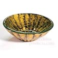 Striped Yellow Glass Vessel Sink