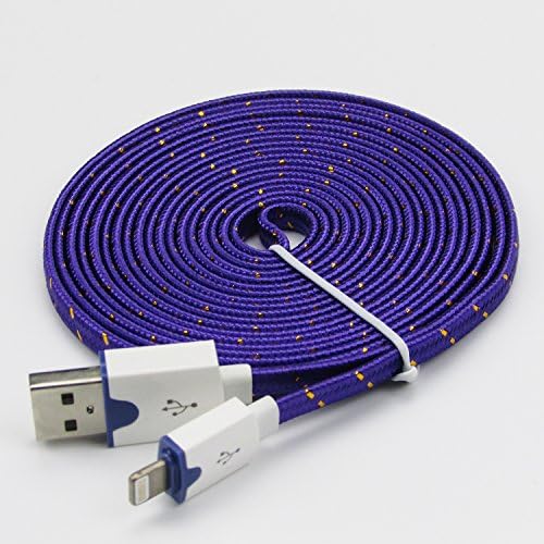 9.8ft 8 Pins Lightning Connectors Premium Nylon Braided USB 2.0 Cable Data Cable Universal Extender USB Cable Cord,Sync and Charge Cable for iPhone 6 6s Plus 5 5s 5c iPad Air mini2/3 4th iPod(Purple)