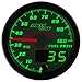 MaxTow Double Vision 100 PSI Fuel Pressure Gauge Kit - Includes Electronic Sensor - White Gauge Face - Green LED Illuminated Dial - Analog & Digital Readouts - for Trucks - 2-1/16