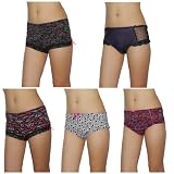 5 PACK: Ladies XOXO Sexy Stretch Hipster Briefs Panties Underwear / Knickers - Multicolor