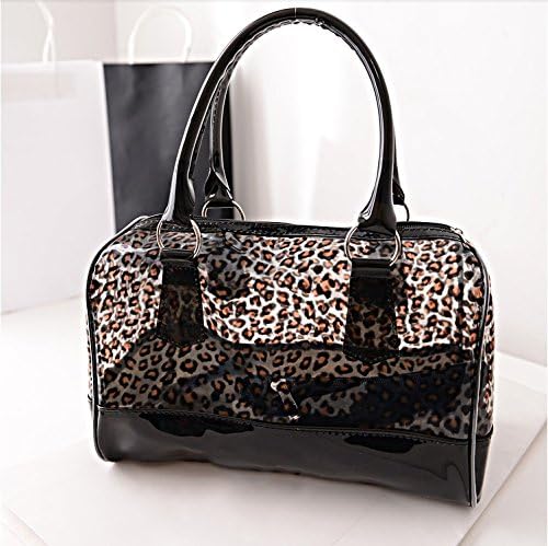 Annie Queen Clear Leopard Grain Satchel Handbag Makeup Bag