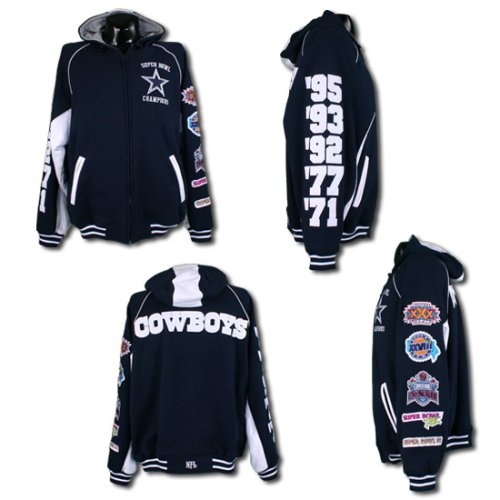 Buy Dallas Cowboys 5-Time Super Bowl Champions Hooded Fleece Jacket