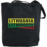Canvas Tote Bag Black " Triple Ii Lithuania " Country