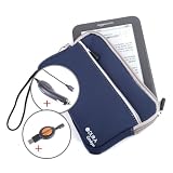 DURAGADGET Blue Water Resistant Neoprene Case + Retractable Sync Cable & Car Charger For New 2010 Amazon Kindle 3 eReader