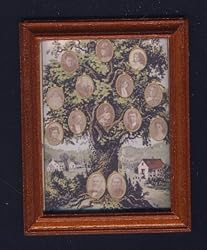 Dollhouse Artwork Framed Print of a Vintage Family Tree