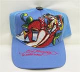 Ed Hardy - Ed Hardy Hat Pin Up Devil Lt Blue w Rhinestones