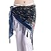 ZLTdream Women's Belly Dance Trangular Hip Scarf Grade Velvet Blue