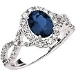 14K White Gold Sapphire and Diamond Ring