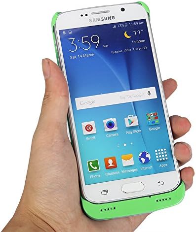 S6 Battery Case, Cade 4200mah Rechargeable External Protective Battery Case - Portable Power Bank Battery Charger Case with Kickstand for Samsung Galaxy S6 (Green)