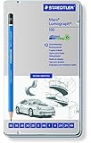 Staedtler Lumograph Graphite Drawing and Sketching Pencils 100G12, Set of 12 Degrees in an Attractive Storage Tin (100G12)