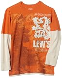Levi's  Boys 2-7 Mock Layered Top,Orange,Medium