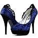 Show Story Sexy Two Tone Closed-Toe Lace Platform High Heel Stiletto Pumps,LF30443