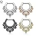 Lobal Domination 1pc Tribal Swirls Design Septum Clicker 316L Surgical Steel 14g or 16g Nose Ring