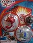 Bakugan Starter Pack~Season 2 Vestroia Bakuglow Series. Pyrus Spindle, Haos Midnight Percival and 1 Mystery Darkus Bakugan. Comes with 3 Bakugan, 3 Metal Gate Cards and 3 Ability Cards