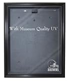 NFL Cleveland Browns Cabinet Style Jersey Display - Black with Museum Quality UV Upgrade