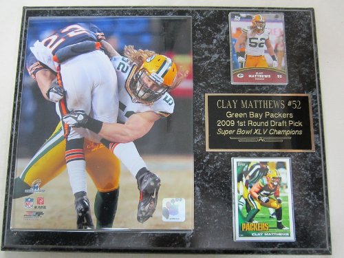Green Bay Packers Clay Matthews 2 Card Collector Plaque