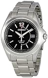 Seiko Men's SKA477P1 Black Dial Kinetic Stainless Steel Watch