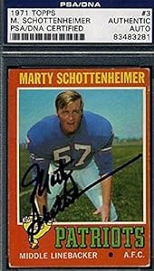 Marty Schottenheimer Rookie Cert Signed 1975 Topps Authentic Autograph - PSA/DNA Certified - NFL Autographed Rookie Cards