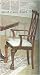 Set of 2 Chippendale Cherry Finish Wood Dining Arm Chairs