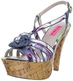 Betsey Johnson Women’s Circle Slingback Pump,Blue Multi,10 M US