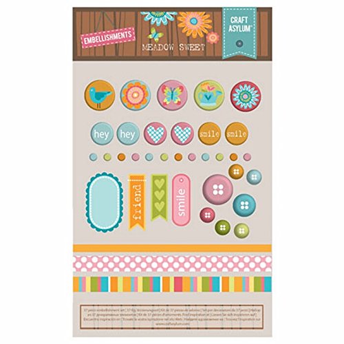Craft Asylum3 Meadow Sweet Embellishment Set
