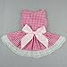Fitwarm Casual Pink Plaid Ribbon Pet Clothes Dog Dress Lace Shirts Apparel, X-small