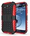 JKase DIABLO Series Tough Rugged Dual Layer Protection Case Cover with Build in Stand for Samsung Galaxy Grand i9080, Samsung Galaxy Grand Duos i9082 - Retail Packaging (Red)
