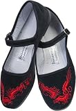 Dragon Embroidered Velvet Mary Jane Chinese Shoes