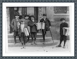 Historic Print (L): 3 P.M. Some of the boys at a busy trolley junction. 3 brothers, Salvatore, 9 yrs. (in fr