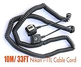 RainbowImaging 10 Meter / 33 FT i-TTL Off-Camera Shoe Cord for Nikon DSLR F ....