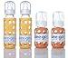 Lifefactory BPA-Free Glass Baby Bottles w/ Silicone Sleeve-4 Pack (9 oz.+4 oz. Yellow & Orange)